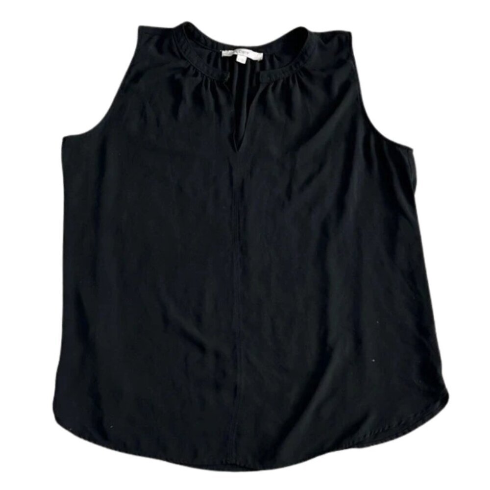 LOFT Black Sleeveless V-Neck or Keyhole Blouse - Size L
